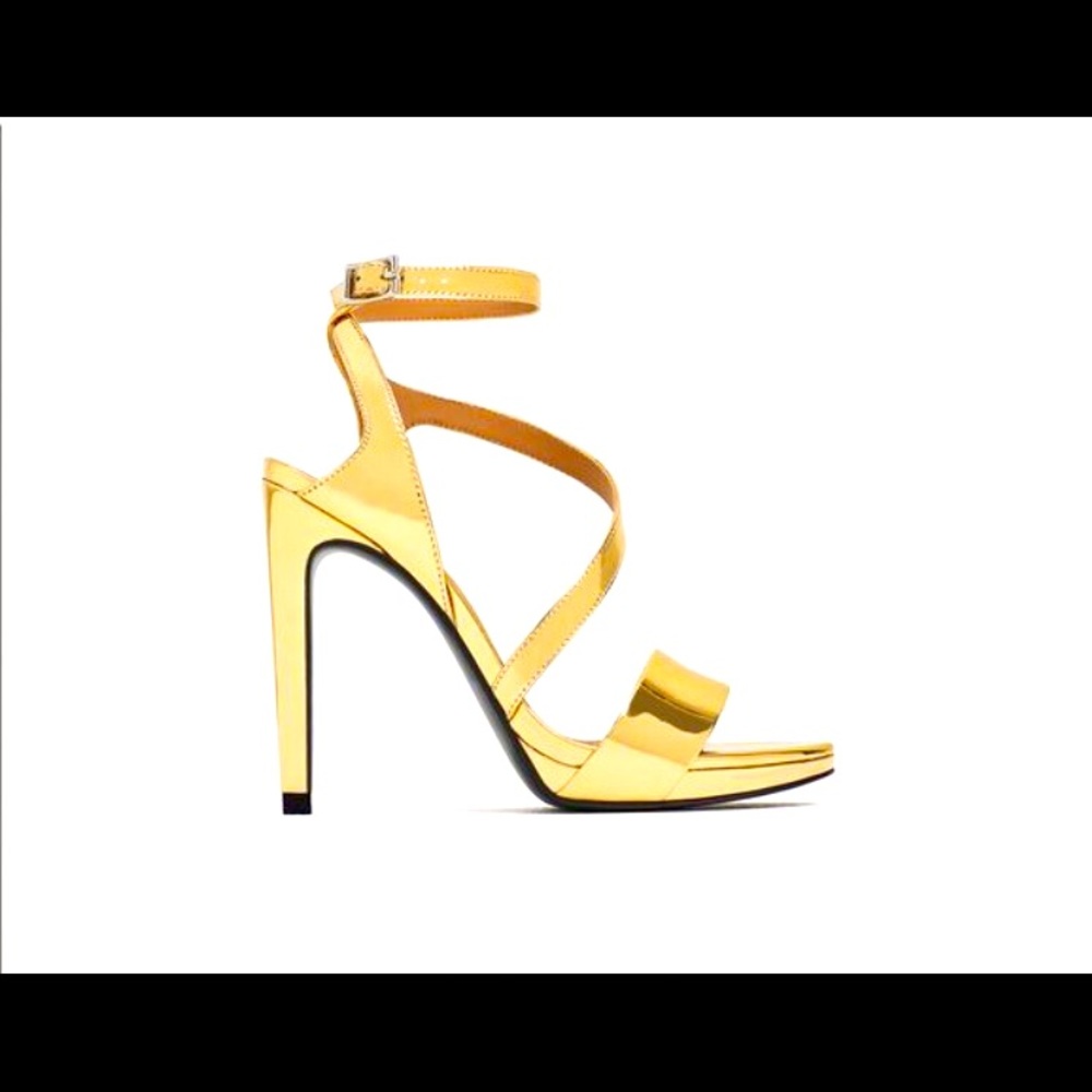 Zara gold heels size 36
